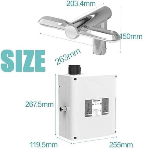 High-Speed Automatic Hand Dryer & Faucet Combo for Commercial/Home Bathrooms - Touchless Infrared Sensor, Dries Hands in 6 Seconds, Low Noise 60 dB, Easy Installation, Hot & Cold Air in Saudi Arabia