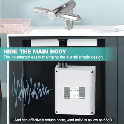 High-Speed Automatic Hand Dryer & Faucet Combo for Commercial/Home Bathrooms - Touchless Infrared Sensor, Dries Hands in 6 Seconds, Low Noise 60 dB, Easy Installation, Hot & Cold Air in Saudi Arabia