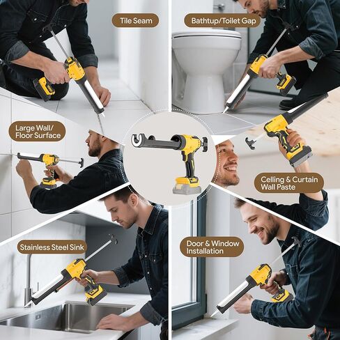 مسدس السد اللاسلكي متوافق مع بطارية DeWalt 20V Max (بدون بطارية) مسدس السد الكهربائي 10 أونصة مع مضاد للتنقيط، سحب تلقائي، ضوء LED، 6 سرعات للملء والختم والإصلاح in Kuwait