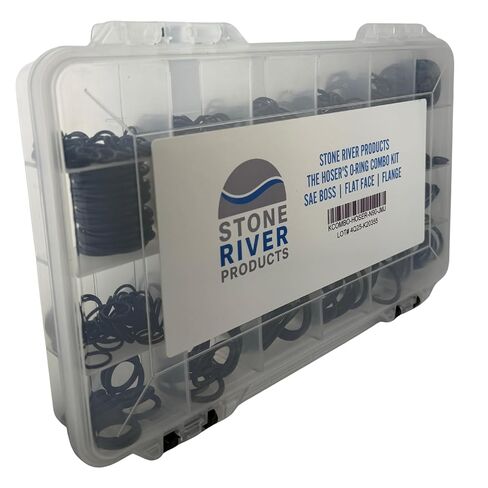 منتجات Stone River مجموعة Hoser's Combo، تشكيلة الحلقات الدائرية ذات الحافة المسطحة الهيدروليكية BOSS، 90A Buna-N Nitrile، 24 مقاسًا 565 قطعة لـ SAE J514 ورمز 61/62 للخدمة الميدانية in Kuwait