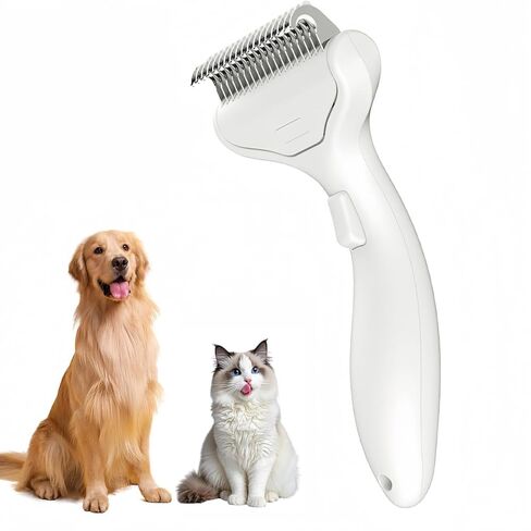 Undercoat Rake for Dogs & Cats, Deshedding Brush for long haired pets,Dog Brush for Shedding with Release Button,Best Cat Undercoat Brush&Deshedding Tool for Grooming in Saudi Arabia