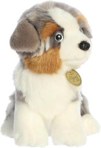 Aurora® Adorable Miyoni® Tots Australian Shepherd Pup Stuffed Animal - Lifelike Details Make a Cherished Companion - Perfect for Decorating Bedrooms or Classrooms - Multicolor 9.5 Inches in Saudi Arabia