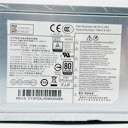 for Prodesk 600 G2 800 G2 SFF 200W Power Supply D14-200P1A 901912-002 796419-001 6+4+6 PINS in Saudi Arabia