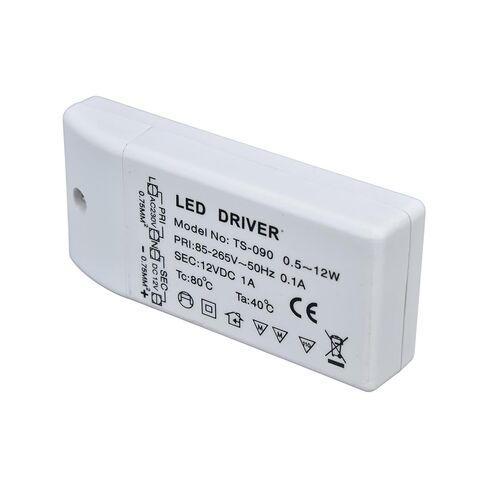 12V DC LED Driver Power Supply 1A 12W، حماية التيار الزائد، ABS Shell، مناسب لشرائط LED، أضواء الخزانة، مع عمر 5 سنوات، للأغراض التجارية، ديكور المنزل، DIY in Kuwait