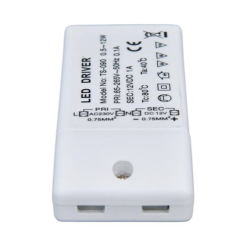 12V DC LED Driver Power Supply 1A 12W، حماية التيار الزائد، ABS Shell، مناسب لشرائط LED، أضواء الخزانة، مع عمر 5 سنوات، للأغراض التجارية، ديكور المنزل، DIY in Kuwait