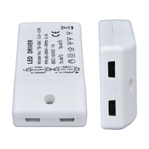 12V DC LED Driver Power Supply 1A 12W، حماية التيار الزائد، ABS Shell، مناسب لشرائط LED، أضواء الخزانة، مع عمر 5 سنوات، للأغراض التجارية، ديكور المنزل، DIY in Kuwait