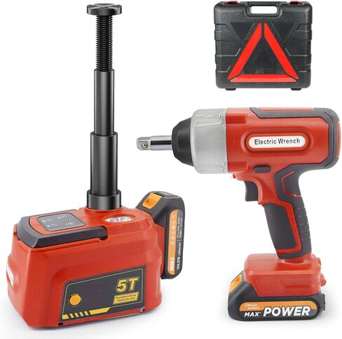 طقم مقبس السيارة الكهربائية E-HEELP يعمل بالبطارية، مقبس هيدروليكي لاسلكي للسيارة 5 طن 21 فولت مع بطارية 4.0 أمبير وجهاز تحكم عن بعد، أداة تغيير الإطارات المحمولة في حالات الطوارئ لسيارة سيدان SUV MPV بيك أب in Kuwait