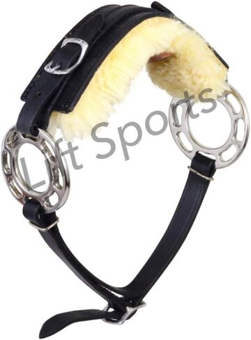 Black/Brown Hackamore Bitless Horse Bit English Western Adjustable Padded Fur Original Leather Bridle Equestrian Tack in Saudi Arabia