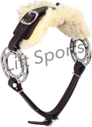 Black/Brown Hackamore Bitless Horse Bit English Western Adjustable Padded Fur Original Leather Bridle Equestrian Tack in Saudi Arabia