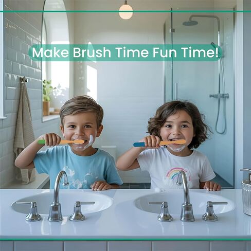 MeeRoh Kids Bamboo فرشاة أسنان 4 عبوات - شعيرات فائقة النعومة للأطفال الصغار والأطفال من سن 3 إلى 8 سنوات - فرشاة أسنان للأطفال بمقبض من الخيزران الصديق للبيئة - متعدد الألوان in Kuwait
