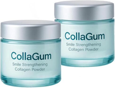 مسحوق كولاجوم سمايل لتقوية الكولاجين، أسنان الكولاجين - مسحوق العناية بمعجون الأسنان هيدروكسيباتيت يحمي اللثة، ويحمي العناية باللثة والمينا، خالي من الفلورايد، تركيبة لطيفة (قطعتين * 50 جم) in Kuwait