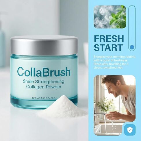 مسحوق كولاجوم سمايل لتقوية الكولاجين، أسنان الكولاجين - مسحوق العناية بمعجون الأسنان هيدروكسيباتيت يحمي اللثة، ويحمي العناية باللثة والمينا، خالي من الفلورايد، تركيبة لطيفة (قطعتين * 50 جم) in Kuwait