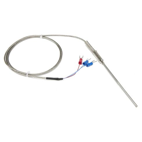 FTARP08 PT100 Type 1m Metal Braided Cable 100mm Probe Sheathed RTD Temperature Sensor WZPK-191 1Pcs(B 6mm Diameter) in Saudi Arabia