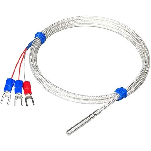 Thermocouple Stainless Steel Probe RTD PT100 Temperature Sensor 4mm*30mm Shielded Braide Wire 1Pcs(PT100 2M) in Saudi Arabia