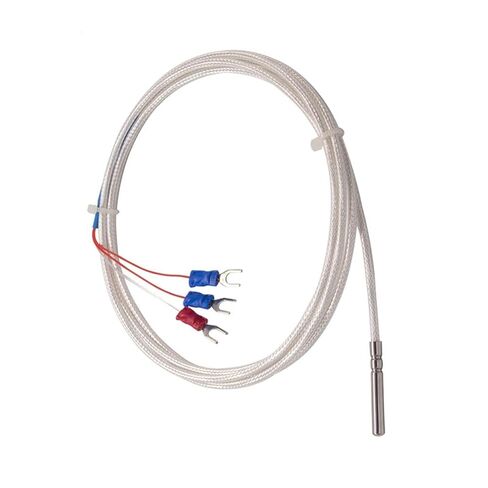 Thermocouple Stainless Steel Probe RTD PT100 Temperature Sensor 4mm*30mm Shielded Braide Wire 1Pcs(PT100 2M) in Saudi Arabia