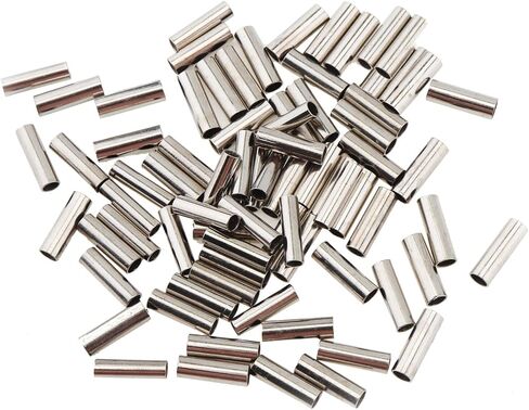 250pcs Single Barrel Crimp Sleeves Kit, Copper Barrel Crimp Sleeves Copper Tube, Fishing Line Rigging, Wire Rope Tube Connector Kit for Rigging Accessories in Saudi Arabia