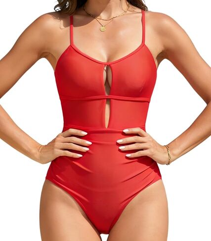 RIHOAS Women Tummy Control One Piece Swimsuits Cutout Bathing Suits Back Tie Swimwear in Saudi Arabia