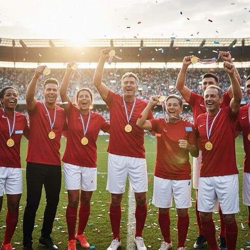 10 Pack Soccer Medals for Kids – Gold Award Medals with Ribbon, Soccer Ball and Crown Design, Perfect for Sports Games, School Competitions, and Soccer Party Rewards in Kuwait