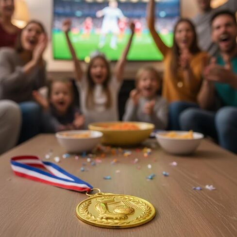 10 Pack Soccer Medals for Kids – Gold Award Medals with Ribbon, Soccer Ball and Crown Design, Perfect for Sports Games, School Competitions, and Soccer Party Rewards in Kuwait