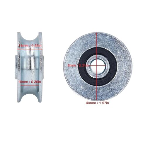 2 Pcs Pulley Wheel 40mm Outer Diameter 8mm Center Hole Diameter Alloy Steel Pulley Rolling Bearing Wheel in Saudi Arabia