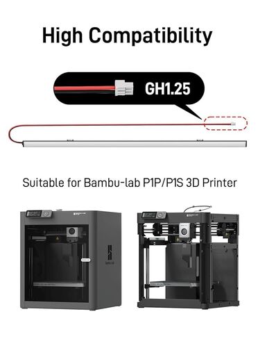 طقم إضاءة LED P1S بديل لطابعة Bambu-Lab P1S/P1P ثلاثية الأبعاد، مصباح مغناطيسي عالي الإضاءة مع كابل، شريط إضاءة ساطع ملحقات الطابعة ثلاثية الأبعاد (عبوتان) in Saudi Arabia