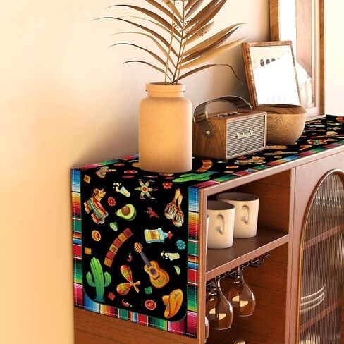 Cinco De Mayo Table Runner Mexican Table Cloth Cinco De Mayo Decorations Mexican 5 De Mayo Fiesta Party Decorations and Supplies Forhome Kitchen Table-13×72'' in Saudi Arabia