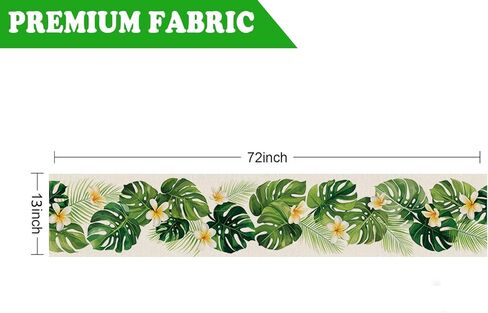 Summer Table Runner Tropical Palm Runners Table Decorations Holiday Kitchen Dining Home Party Supply 13x72 Inch in Saudi Arabia