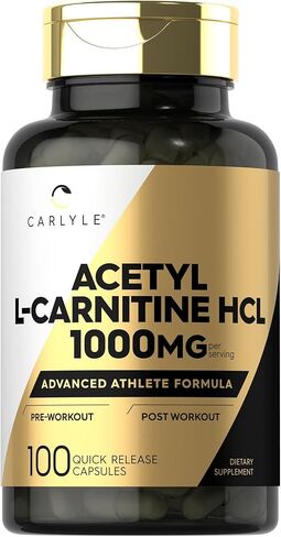 Carlyle Acetyl L-Carnitine HCL | 500mg | 180 Count | Non- GMO and Gluten Free Supplement in Saudi Arabia