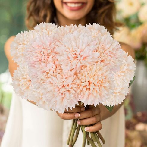 A Bundle of 6 Simulated Silk Chrysanthemum Balls - Party, Home and Office Decoration - Four Seasons Desktop Decorations in Saudi Arabia