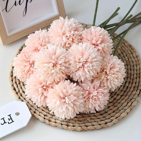 A Bundle of 6 Simulated Silk Chrysanthemum Balls - Party, Home and Office Decoration - Four Seasons Desktop Decorations in Saudi Arabia