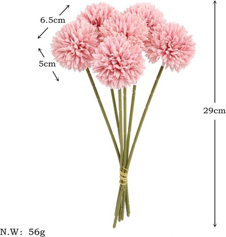 A Bundle of 6 Simulated Silk Chrysanthemum Balls - Party, Home and Office Decoration - Four Seasons Desktop Decorations in Saudi Arabia