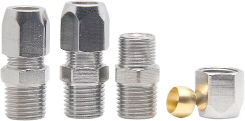 Pneumatic Brass Connector Ferrule PC Straight-through External Thread Quick Copper Pipe 6/10/12/8-02 1Pcs(Cardholderpc4-01*-30~250*-1~30) in Kuwait