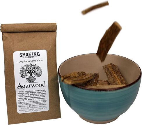 Agarwood Chips—100% Natural Aloeswood, Oud Incense Wood for an Aromatic Woody Fragrance Ethically Sourced from The Aquilaria Sinensis Tree (1 oz) in Saudi Arabia