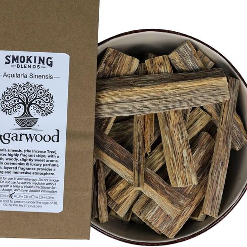 Agarwood Chips—100% Natural Aloeswood, Oud Incense Wood for an Aromatic Woody Fragrance Ethically Sourced from The Aquilaria Sinensis Tree (1 oz) in Saudi Arabia