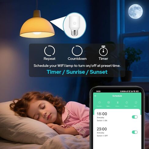 LoraTap Smart Wi-Fi Light Bulb Socket Adapter, Voice for Alexa/Google, Smart Life App Group & Timer, 60W Max, Incandescent Compatible, E26/E27, 2 Pack in Kuwait