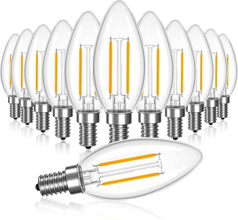 مصابيح إضاءة LED غير قابلة للتعتيم (C35) B10 E12 40 وات تساوي 4W، لمبة إضاءة من النوع B للثريا، مصابيح شمعة كريستال، مصباح، 2700K أبيض ناعم 400LM، حزمة من 6 in Kuwait