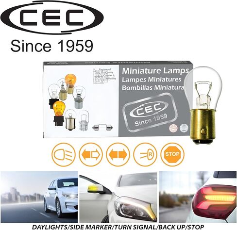 CEC Industries #1157 Bulbs, 12.8/14 V, 26.88/8.26 W, BAY15d Base, S-8 shape (Box of 10) in Saudi Arabia