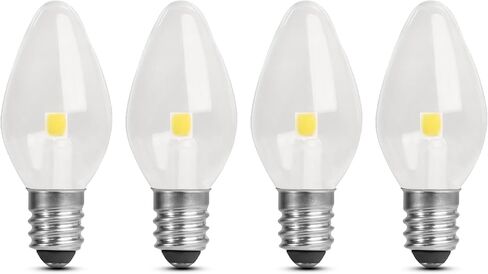 Feit Electric C7 Indoor LED Night Light Bulbs, 7W Equivalent, 30 Lumens, 5000K Daylight, E12 Cadelabra Base, 15,000-Hour Long-Life LED Night Light Replacements, BP7C7/850/LED/4, 4 Pack in Saudi Arabia