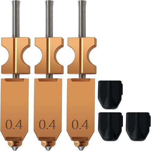 3PK ترقية فوهة AD5X 0.25 مم 0.4 مم 0.6 مم Hotend لفوهة Falshforge AD5X تدفق عالي 32 مم³/ثانية رأس طباعة فوهة من الفولاذ المقوى عالي السرعة وقابل للفصل مع فرشاة فوهة 3PK إضافية in Kuwait