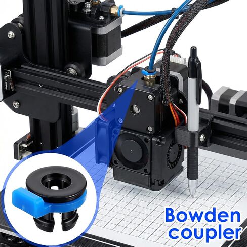 40pcs Bowden Tube Coupler Set - 1.75inch Coupler Collet Clamp Clip Bowden Collet and Clip Set for 3D Printer Accessories, Bowden Coupling Clips Fixed 4mm Tube Filament Printer Parts in Saudi Arabia