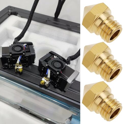 eMagTech 6 قطع 0.4 مم فوهة نحاسية للطابعة ثلاثية الأبعاد MK10 فوهة M7/1.75 مم متوافقة مع Flashforge Finder متوافق مع Creator Pro in Kuwait