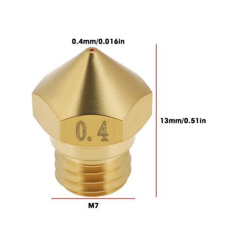 eMagTech 6 قطع 0.4 مم فوهة نحاسية للطابعة ثلاثية الأبعاد MK10 فوهة M7/1.75 مم متوافقة مع Flashforge Finder متوافق مع Creator Pro in Kuwait