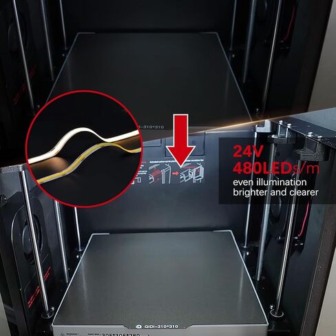 شريط إضاءة LED للطابعة ثلاثية الأبعاد، طقم استبدال أضواء شريط LED متوافق مع Creality K2 Plus K2P، طقم شريط إضاءة LED أبيض ساطع 24 فولت مع شريط دعم لاصق التوصيل والتشغيل in Kuwait