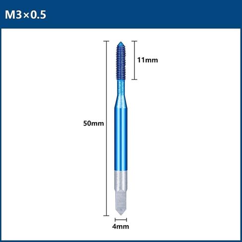 Fluteless Forming Machine Taps M2-M12 Blue Coated Thread Tap Metric Tap Drill Extrusion Taps 1Pcs (Color : M3x0.5) in Kuwait