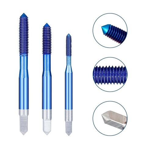 Fluteless Forming Machine Taps M2-M12 Blue Coated Thread Tap Metric Tap Drill Extrusion Taps 1Pcs (Color : M3x0.5) in Kuwait