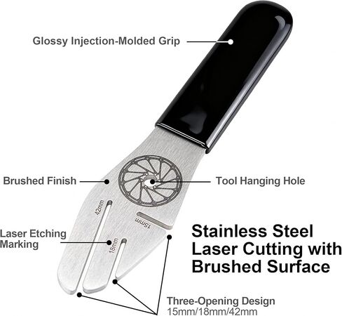 WAKALALA MTB & Road Bike Disc Brake Rotor Truing Tool Kit | Stainless Steel 4mm Alignment Wrench with 3 Openings | 4 Shims for High Efficiency Quick Adjustment Set in Saudi Arabia