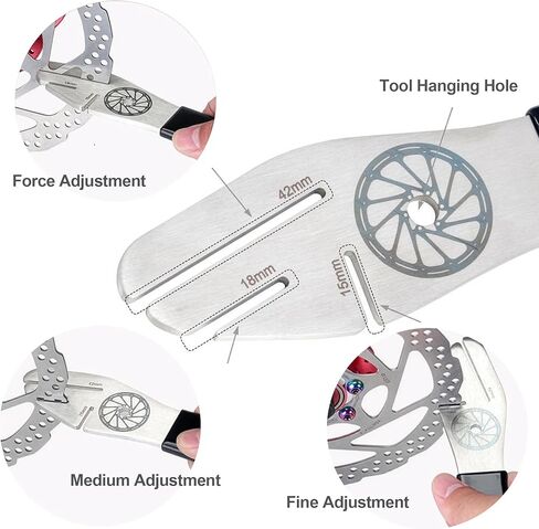 WAKALALA MTB & Road Bike Disc Brake Rotor Truing Tool Kit | Stainless Steel 4mm Alignment Wrench with 3 Openings | 4 Shims for High Efficiency Quick Adjustment Set in Saudi Arabia
