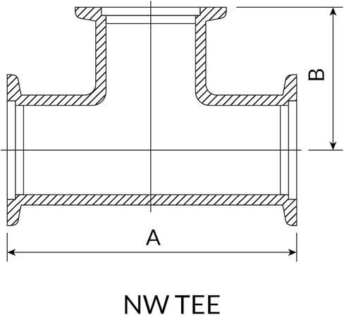 High Vacuum Stainless Steel KF-16 Tee Adapter - 304 Stainless Steel Flange Fitting(KF40) in Saudi Arabia