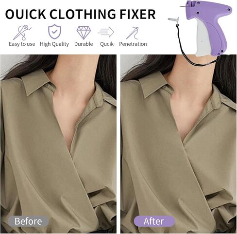 Stitchy Gun-Stitch Gun for Clothes-Tagging Gun for Clothing-Stitchy Quick Clothing Fixer-Includes 6 Needle, 1000 Black & 1000 White Fasteners in Kuwait