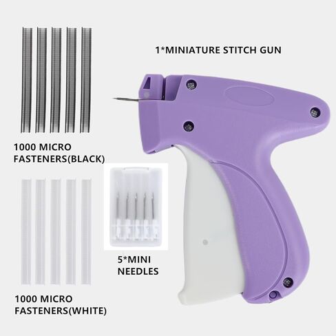 Stitchy Gun-Stitch Gun for Clothes-Tagging Gun for Clothing-Stitchy Quick Clothing Fixer-Includes 6 Needle, 1000 Black & 1000 White Fasteners in Kuwait